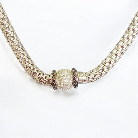 Sterling Silver Bird Cage Link Necklace