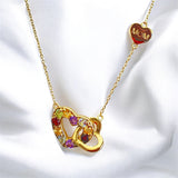 Sterling Silver Vermeil Heart MOM Necklace