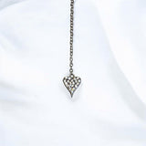 Sterling Silver CZ Heart Y Necklace