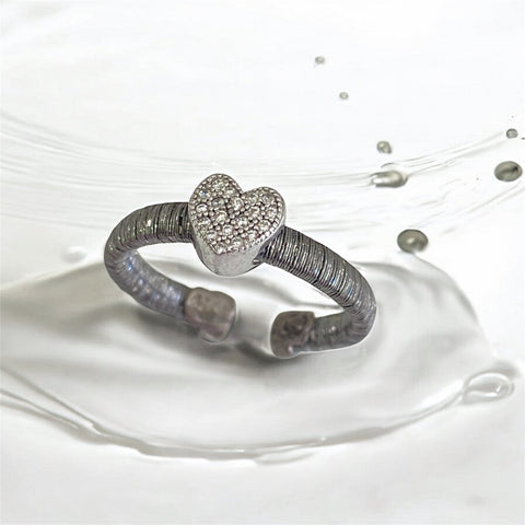 Nomination Flair Sterling Silver CZ Heart Ring