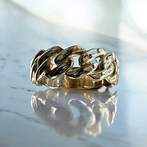 14k Gold  Miami Cuban Link Ring