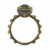 Gucci 18K Yellow Gold Le Marche des Merveilles Jade & Diamond Feline Head Ring