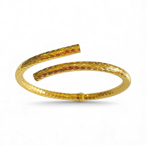 Sterling Silver Vermeil By Pass Cuff Bangle
