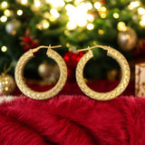 Sterling Silver Vermeil Braided Texture Hoop Earrings