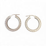 Sterling Silver Vermeil Braided Texture Hoop Earrings
