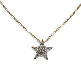 14k Gold Diamond Snow Flake Pendant Necklace