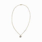 14k Gold Diamond Snow Flake Pendant Necklace