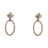 18k White Gold Diamond Oval Drop Earrings