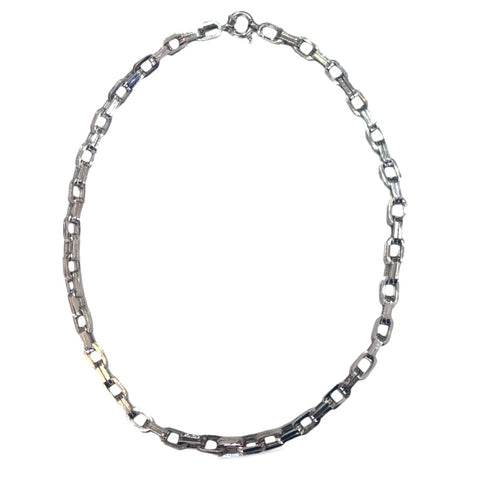 14k White Gold Double Paper Clip Link Chain