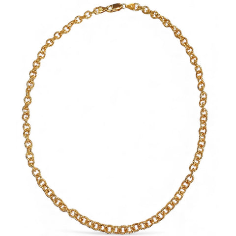 Sterling Silver Vermeil Textured Link Chain