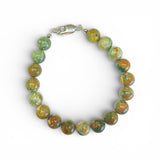 Sterling Silver  Men's Rhyolite Bead Bracelet