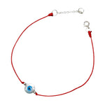 Sterling Silver Kabbalah Red String Evil Eye Bracelet