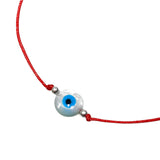 Sterling Silver Kabbalah Red String Evil Eye Bracelet
