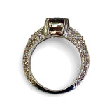 14k White Gold Diamond and Garnet Woman's Ring