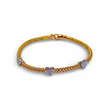 14k Diamond Heart Flex Bangle Bracelet