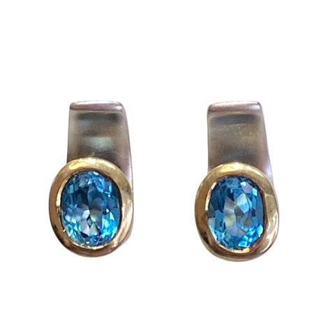 Joyce Christina Sterling Silver Blue Topaz Earrings