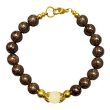 Woman's Garnet Jade Bead Bracelet
