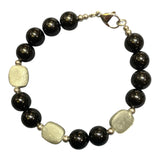 Men's Black Onyx Shungnite Bead Bracelet