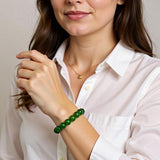 14k Nephrite Jade Bead Bracelet