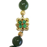 Estate 14k Nephrite Jade Bead Necklace
