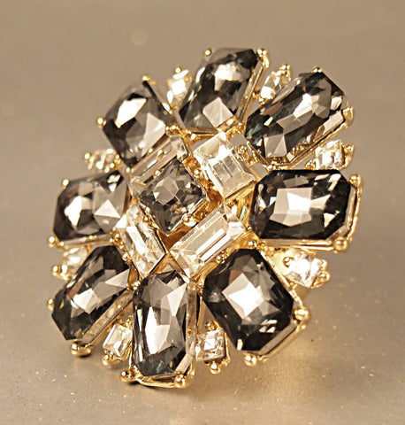 Fashion Gold Tone Crystal Ring