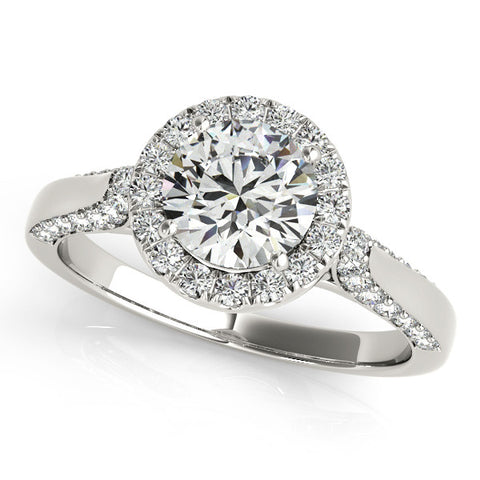 14k 1.37ct Diamond Halo Engagement Ring