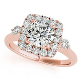 14k 1.00ct Diamond Halo Engagement Ring
