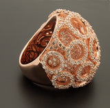 Rose Gold Overlay Sterling Silver CZ Dome Ring