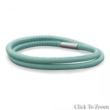 Ocean Blue Italian Leather Wrap Bracelet