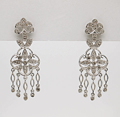 14 White Gold Diamond Chandelier Earrings
