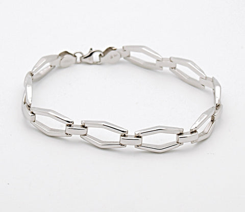 14k White Gold Link Bracelet