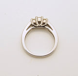 14k White Gold Princess Diamond Three Stone Ring