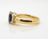 Estate 18k Gold Sapphire and Diamond Ring