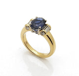 Estate 18k Gold Sapphire and Diamond Ring
