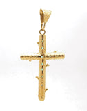 Estate 18k Gold and Emerald Cross Pendant