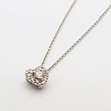 14k Diamond Heart Slide Pendant Necklace