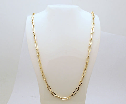 14k Yellow Gold Paper Clip Necklace