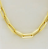 14k Yellow Gold Paper Clip Link Necklace