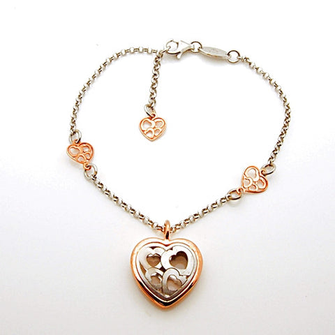 Nomination Verona Collection Pink Plated Sterling Silver Heart Bracelet