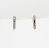 Giorgio Milano Sterling Silver Cubic Zirconia Pave Huggie Earrings