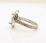Sterling Silver Oval Halo CZ Ring