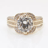 14k 2ct CZ Halo Engagement Ring