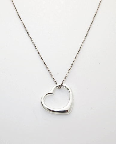Sterling Silver Floating Heart Slide Necklace