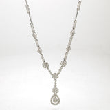 18k White Gold Diamond Dancing Y Necklace 5.92 tcw