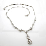 18k White Gold Diamond Dancing Y Necklace 5.92 tcw