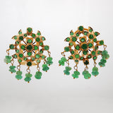 Estate 22k Gold Emerald Earrings