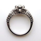 18k white Gold Diamond Engagement Ring 1.42 tcw