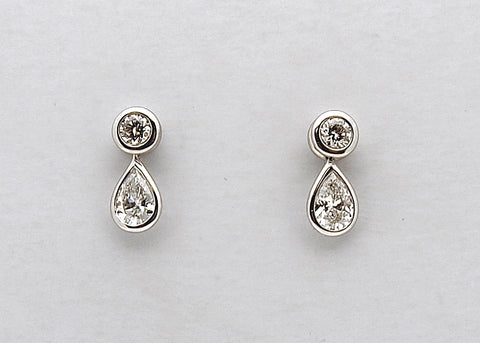 Estate Tiffany Elsa Peretti Diamonds by the Yard Platinum Earrings
