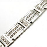 Men's 14k White Gold Diamond Link Bracelet