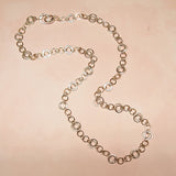 Estate 32" Tiffany & Co. Sterling Silver and 18k Gold Circle Necklace